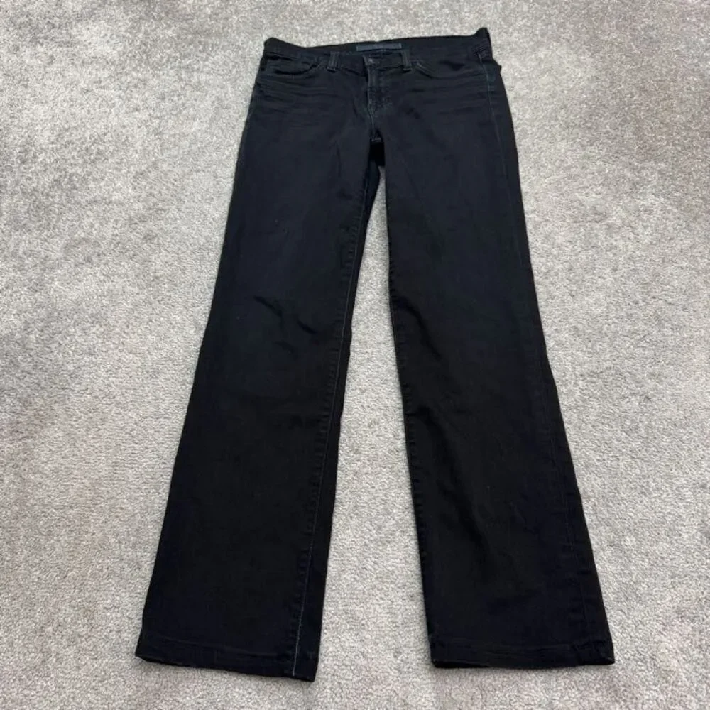 J. Brand Cigarette Leg Shadow Denim Jeans Womens 27 Black Mid Rise Stretch 29x28